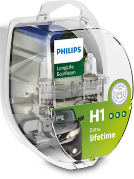 Philips H1 LongLife EcoVision Super Żywotne + W5W