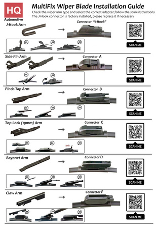 HQ AUTOMOTIVE Wycieraczka Samochodowa Multifix10
