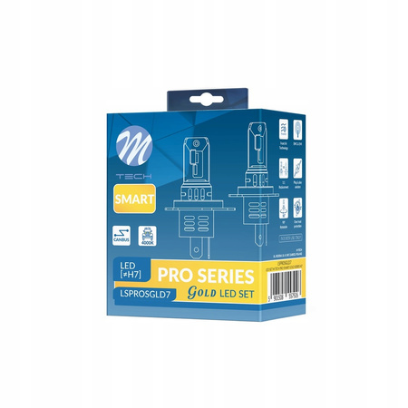 ŻARÓWKI H7 LED MTECH LSPRO CANBUS 1:1 DOPASOWANE 4000K CIEPŁE BIAŁE ŚWIATŁO