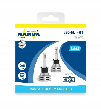 ŻARÓWKI H1 LED RETROFIT NARVA RANGE PERFORMANCE GERMANY ORIGINAL 6500K 12V 24V