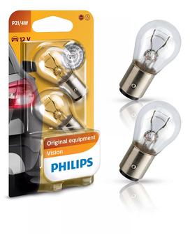 2x Żarówki PHILIPS P21/4W BAZ15D 12V VISION +30%