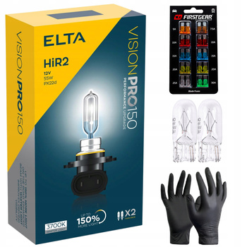 ŻARÓWKI ELTA HIR2 12V 55W PX22d VISIONPRO +150% HOMOLOGACJA E1 +GRATISY W5W