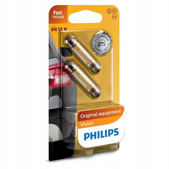 2x Żarówki PHILIPS C10W 42MM SV8,5 12V VISION +30%