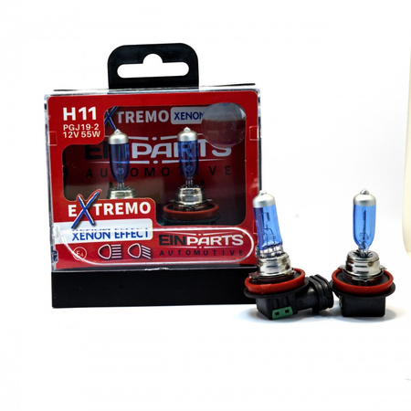 ŻARÓWKI H11 12V 55W EINPARTS EXTREMO XENON EFEKT ZIMNE BIAŁE