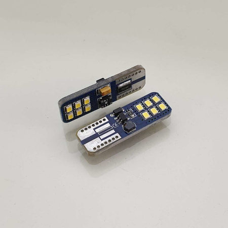 ŻARÓWKI LED W5W PŁASKIE 18x SMD 12-24V HQ Automotive E-VISION CANBUS 6000K
