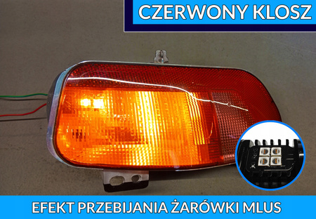 ŻARÓWKI LED P21W POMARAŃCZOWE PRZEBIJAJĄCE CZERWONE KLOSZE USA BMW MINI