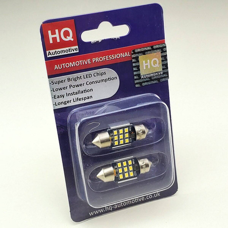 HQ Automotive Żarówka Can-bus LED 12V 24V 9x SMD-2016 C3W 31mm Biała 2szt