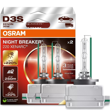 ŻARNIKI XENON KSENON D3S OSRAM NIGHT BREAKER LASER XENARC +220% 66340XNN-HCB