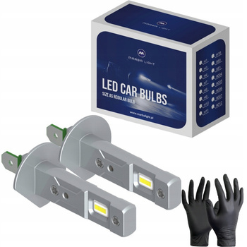 ŻARÓWKI H1 LED MARBA LIGHT 6000K BIAŁE 1:1 ORYGINALNY ROZMIAR GWARANCJA 12V 24V