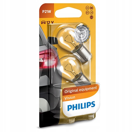 2x Żarówki PHILIPS P21W BA15s 12V VISION +30%