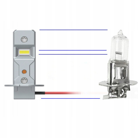 ŻARÓWKI H3 LED MARBA LIGHT 6000K BIAŁE 1:1 ORYGINALNY ROZMIAR GWARANCJA 12V 24V