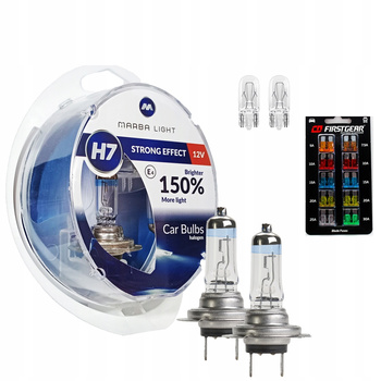ŻARÓWKI H7 12V 55W MARBA STRONG EFFECT +150% + W5W
