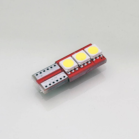 Żarówka Diodowa LED 12V  3x SMD-5050 W5W T10 CanBus Biała 2szt