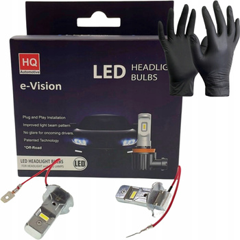 ŻARÓWKI H3 HQ E-VISION 12V 24V 6000K LED ORYGINALNY ROZMIAR 1:1 PLUG & PLAY