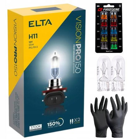 ŻARÓWKI ELTA H11 12V 55W PGJ19-2 VISIONPRO +150% HOMOLOGACJA E1 GRATISY W5W