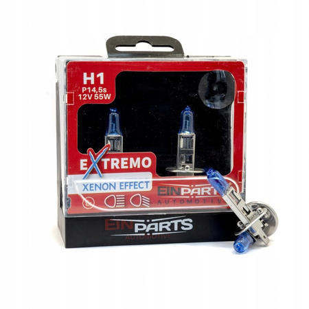 ŻARÓWKI H1 12V 55W EINPARTS EXTREMO XENON EFEKT ZIMNE BIAŁE