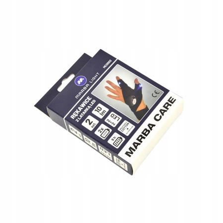 RĘKAWICZKI Z LATARKĄ LED MARBA DLA MECHANIKÓW ROWERZYSTÓW WĘDKARZY TREKKING BIEGANIE PREZENT