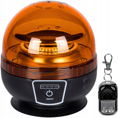 LAMPA OSTRZEGAWCZA LED BEZPRZEWODOWA KOGUT OSTRZEGAWCZY AKUMULATOR + PILOT