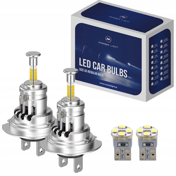 ŻARÓWKI H7 LED 12V 24V 4500LM BIAŁA 360 STOPNI DO SOCZEWKI 1:1 PLUG & PLAY