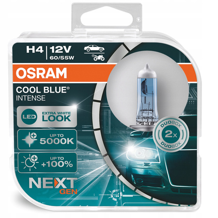 ŻARÓWKI OSRAM H4 12V 60/55W COOL BLUE INTENSE NEXT GENERATION BIAŁE