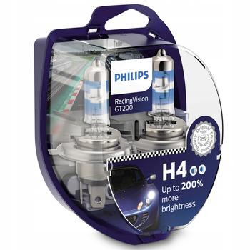 ŻARÓWKI PHILIPS H4 12V 60/55W RACING VISION GT200 +200%