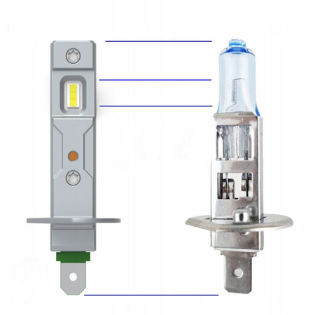 ŻARÓWKI H1 LED MARBA LIGHT 6000K BIAŁE 1:1 ORYGINALNY ROZMIAR GWARANCJA 12V 24V