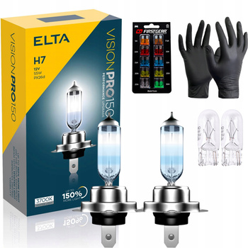 ŻARÓWKI ELTA H7 12V 55W PX26d VISIONPRO +150% HOMOLOGACJA E1 + GRATISY W5W