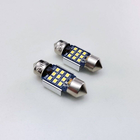 HQ Automotive Żarówka Can-bus LED 12V 24V 9x SMD-2016 C3W 31mm Biała 2szt