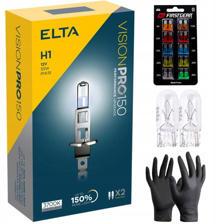 ŻARÓWKI ELTA H1 12V 55W P14.5t VISIONPRO +150% HOMOLOGACJA E1 + GRATISY W5W