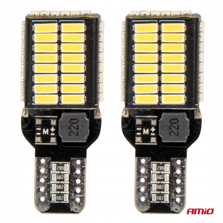ŻARÓWKI LED AMIO PRO W16W T15 CANBUS 6000K WSTECZNE COFANIA 