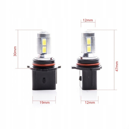 ŻARÓWKI LED EINPARTS P13W 8 SMD + CREE MOCNE DIODY ZIMNE BIAŁE 6000K