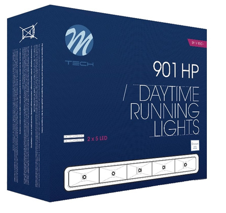 LAMPY DO JAZDY DZIENNEJ DRL LED 901HP M-TECH DIODY OSRAM HOMOLOGACJA GWAR.