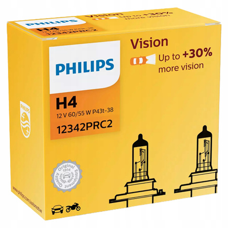 ŻARÓWKI PHILIPS H4 VISIONPLUS +30%