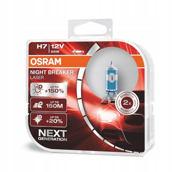 OSRAM ŻARÓWKI H7 12V 55W NIGHT BREAKER LASER +150%