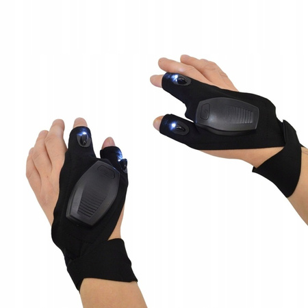 RĘKAWICZKI Z LATARKĄ LED MARBA AKUMULATOR USB ŁADOWARKA DLA MECHANIKÓW ROWERZYSTÓW WĘDKARZY TREKKING BIEGANIE PREZENT