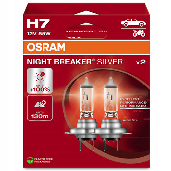 ŻARÓWKI H7 12V 55W OSRAM NIGHT BREAKER SILVER +100% WIĘCEJ ŚWIATŁA