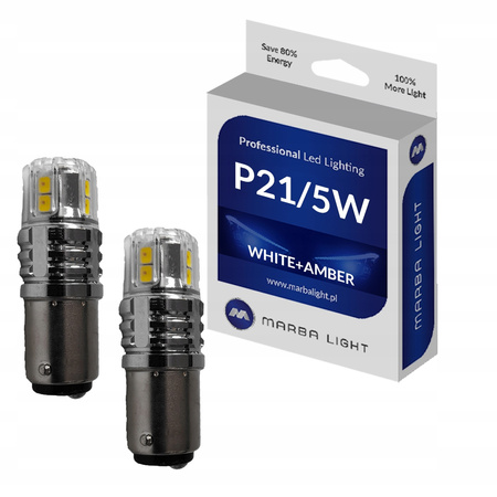 Żarówki P21/5W LED BIAŁO POMARAŃCZOWA USA AMERYKA