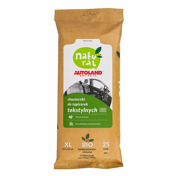 NATURAL - Chusteczki do tapicerek tekstylnych - 25szt AUTOLAND BIO