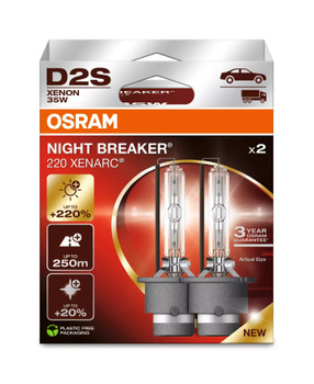 ŻARNIKI XENON KSENON D2S OSRAM NIGHT BREAKER LASER XENARC +220% 66240XNN-HCB