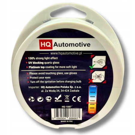 ŻARÓWKI H7 12V 55W HQ AUTOMOTIVE HYPER +150% HOMOLOGACJA E4 + GRATIS W5W