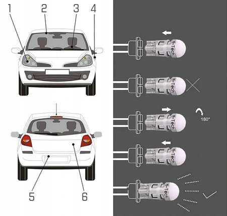 2x ŻARÓWKI LED W5W M-TECH DIODA OSRAM BIAŁA 6000K