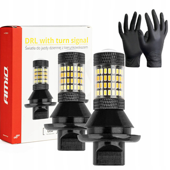 ŚWIATŁA DO JAZDY DZIENNEJ Z KIERUNKOWSKAZEM DRL + TURN SIGNAL PY21W BAU15S