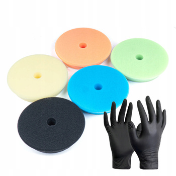 ZESTAW PADÓW POLERSKICH DO POLEROWANIA POLERKA 5x 125/150mm RÓŻNA TWARDOŚĆ