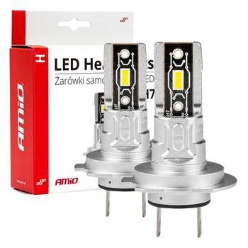 ŻARÓWKI LED H7 AMIO ORYGINALNY ROZMIAR HOMOLOGACJA E57