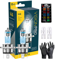 ŻARÓWKI ELTA H4 12V 60/55W PX26d VISIONPRO +200% HOMOLOGACJA E1 EU + GRATIS