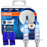 ŻARÓWKI OSRAM H1 12 80W COOL BLUE BOOST BIAŁE ZIMNE 5500K + W5W WHITE