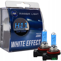 ŻARÓWKI H11 12V 55W MARBA LIGHT WHITE EFFECT SUPER BIAŁE