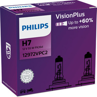 PHILIPS H7 VISIONPLUS +60% 12V 55W 2 SZT