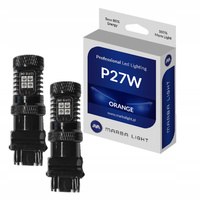 ŻARÓWKI LED P27W 3156 T25 POMARAŃCZOWE PRZEBIJAJĄCE CZERWONY KLOSZ USA