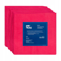 MR RAG 30x30cm MIKROFIBRA CZERWONA 250gsm 12 sztuk
